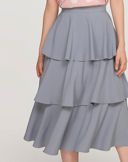 Fayth Icing Layered Midi Skirt